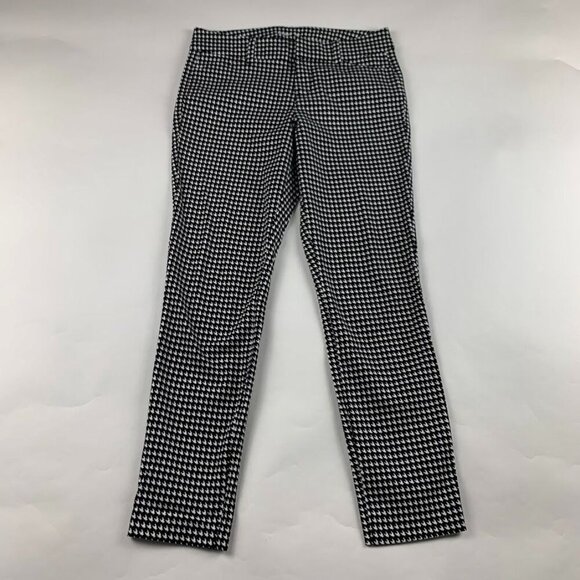 Old Navy Black Houndstooth Stretch Canvas Pixie Ankle Pant 2 - Picture 1 of 8